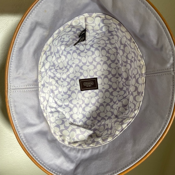 COACH Bucket Hat with Tan Leather Trim M/L - Picture 3 of 6